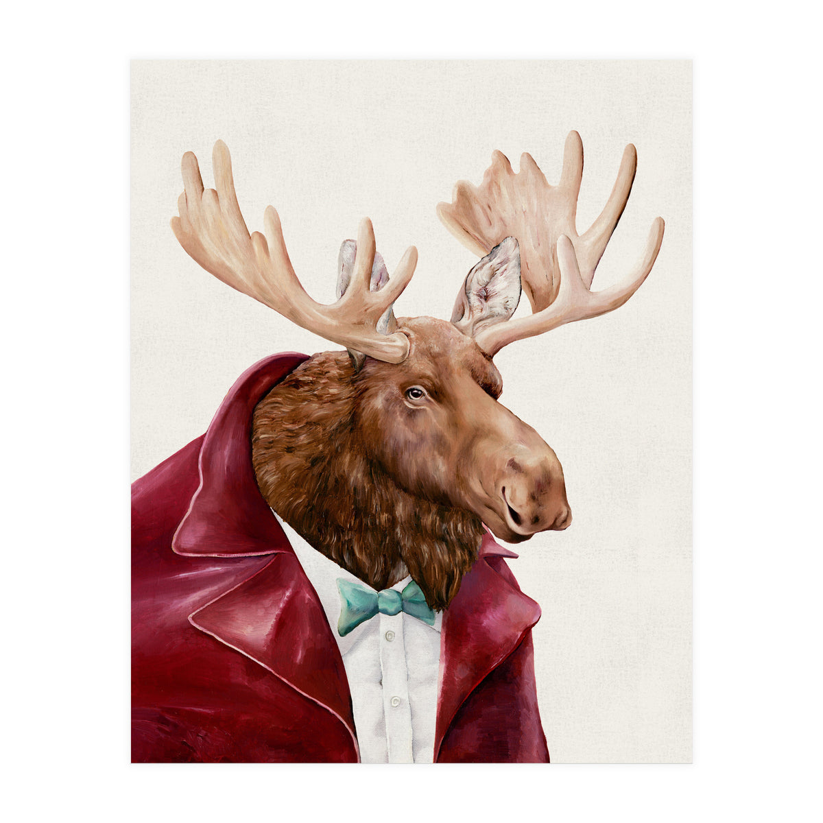 Moose In Maroon (Print Only)