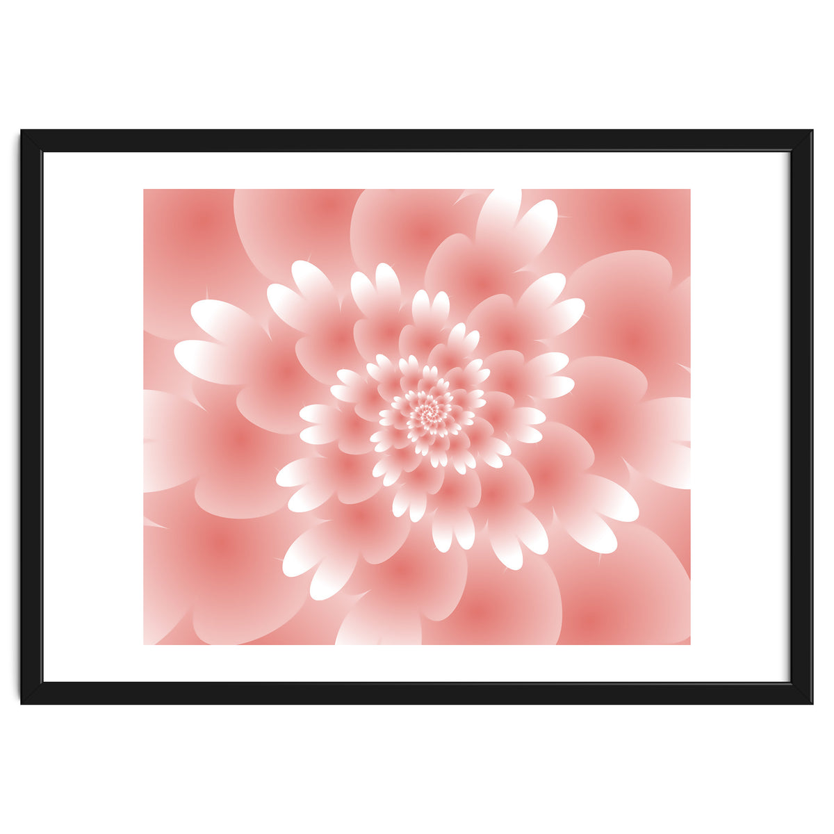 Abstract Orange Spiral Feather 3D ART