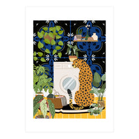 Cheetah in Moroccan Style Laundry Room (Print Only)