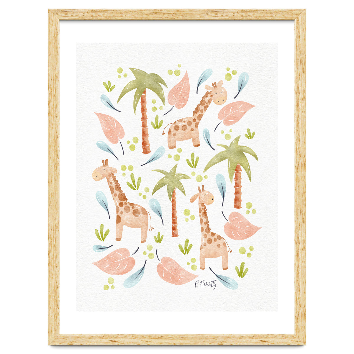 Jungle Giraffes | Pastel