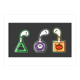 Kawaii Cute Halloween Potions - witches hat, skull, pumpkin, ghosts (Print Only) thumbnail
