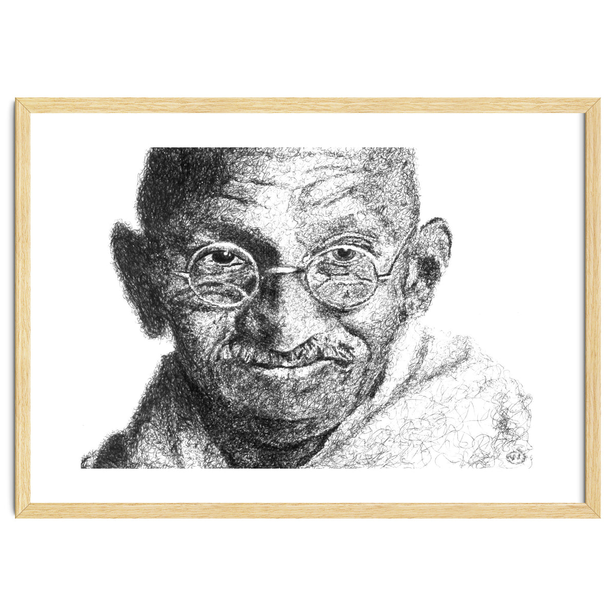 Mahatma Gandhi Scribble Style Portrait