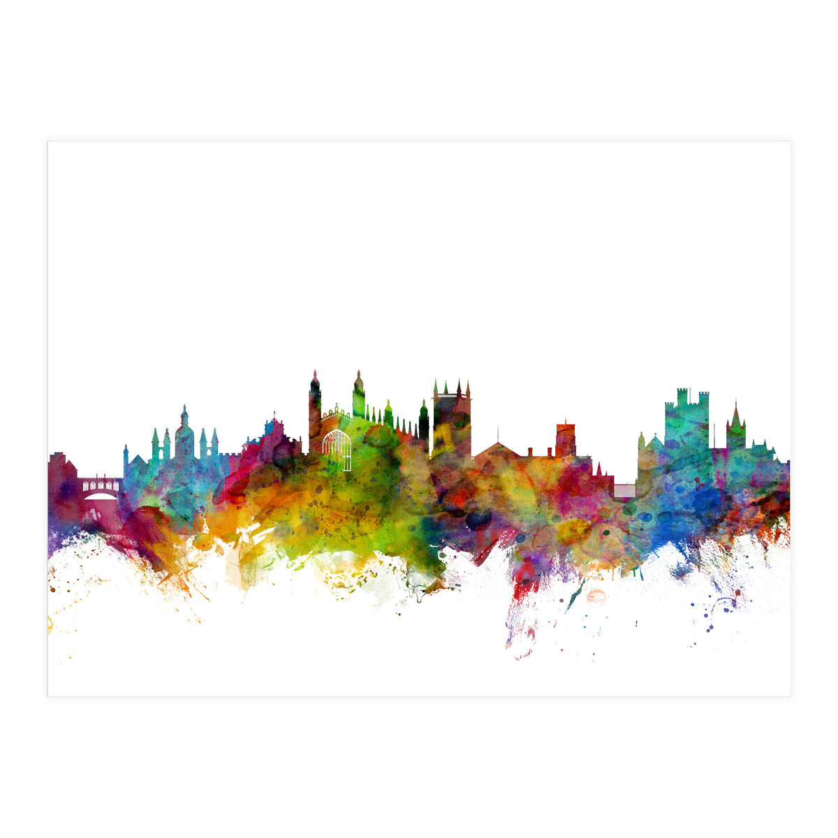 Cambridge England Skyline (Print Only)