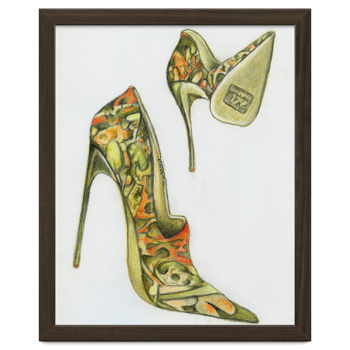 Green stiletto shoes