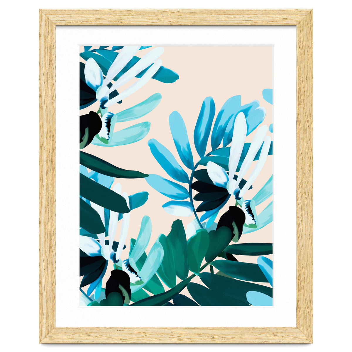 Large bluish botanical leaves