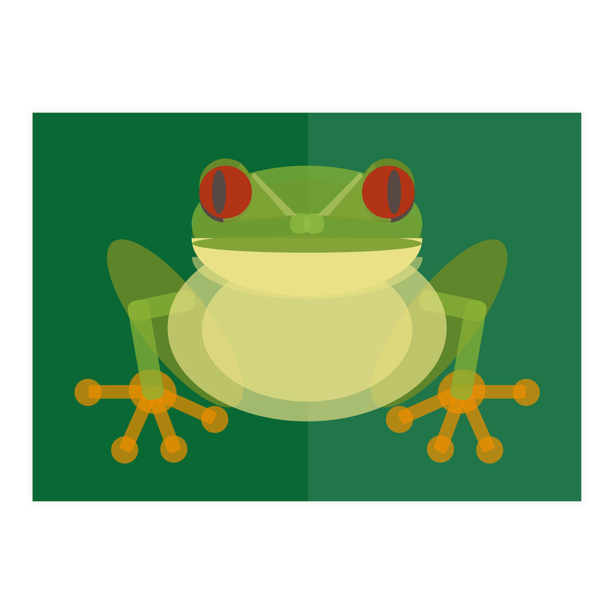 Mid Century Geometric Tree Frog (Print Only)