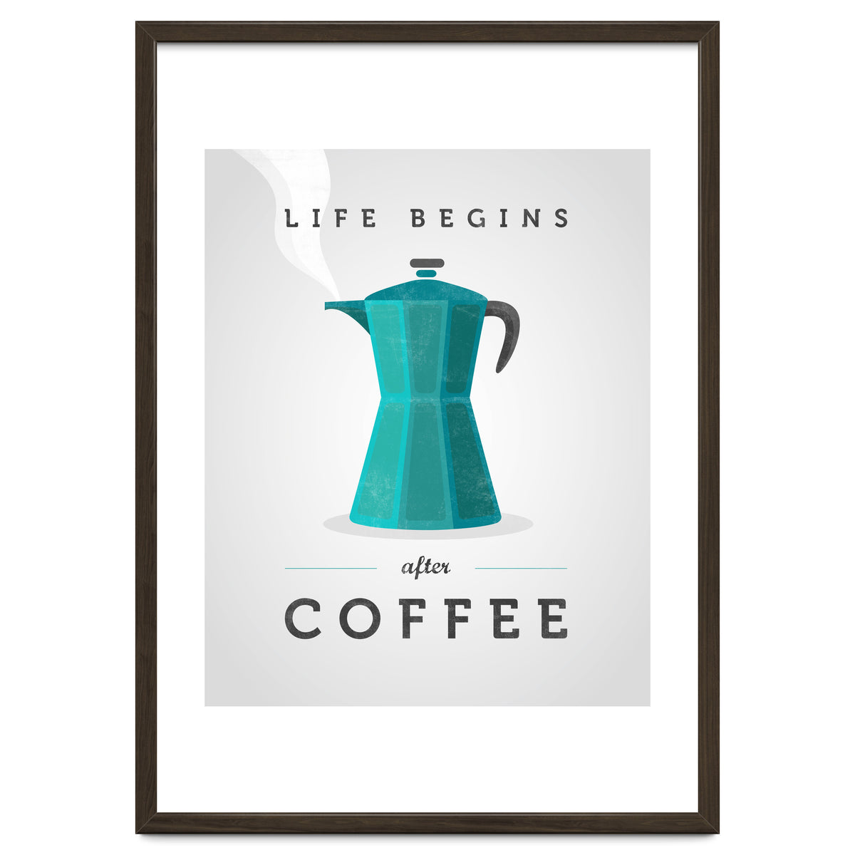 Life Begins After Coffee. Teal