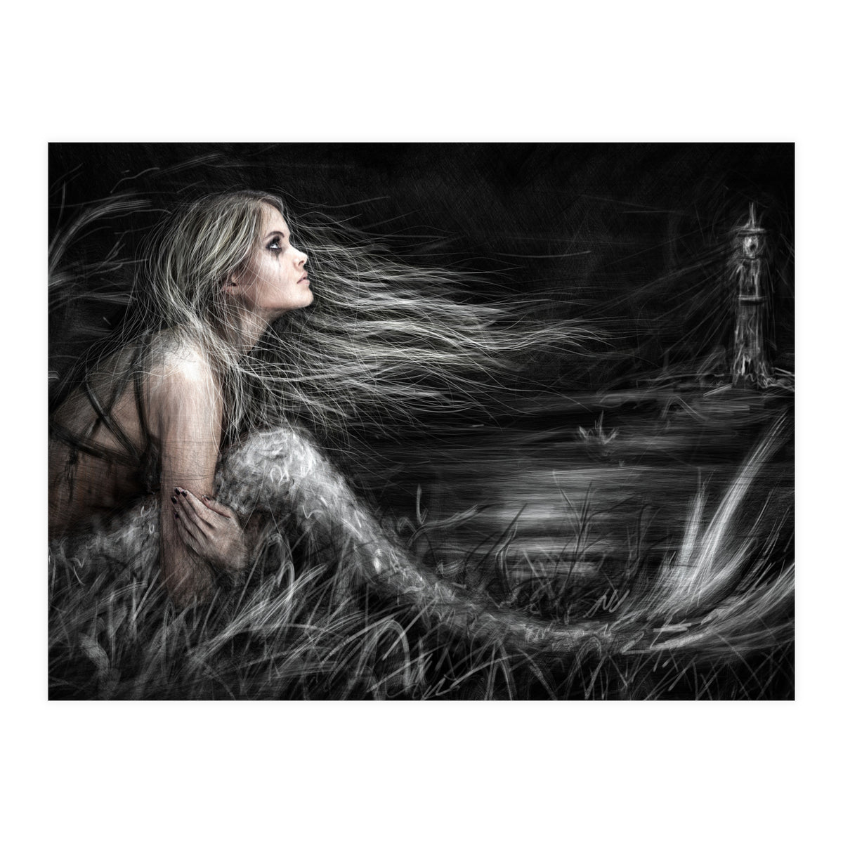 Mermaid At Midnight (Print Only)