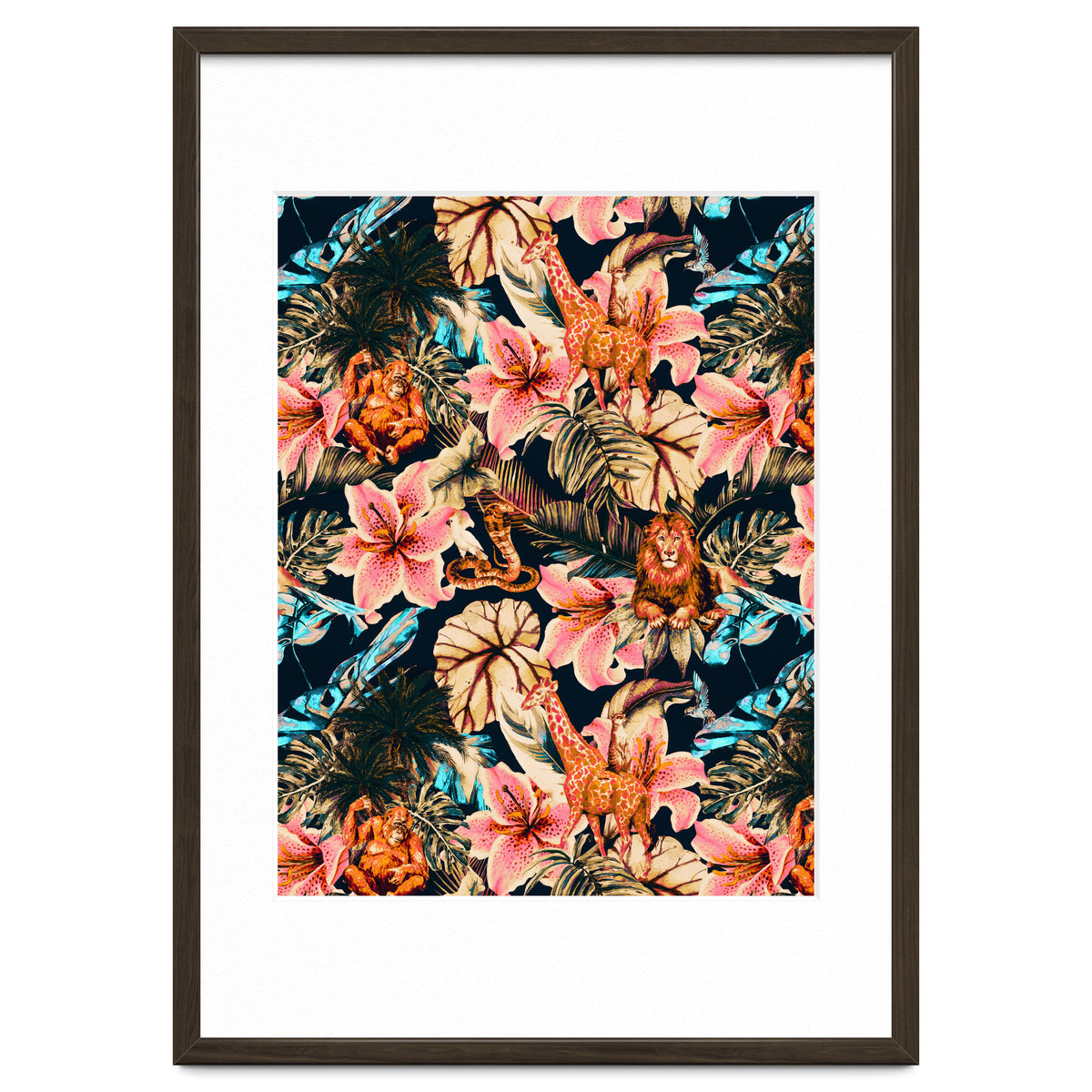 Wild animals in the dark of the jungle 02