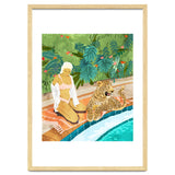 The Wild Side, Human & Nature Connection, Woman With Cheetah Cat, Tiger Painting thumbnail