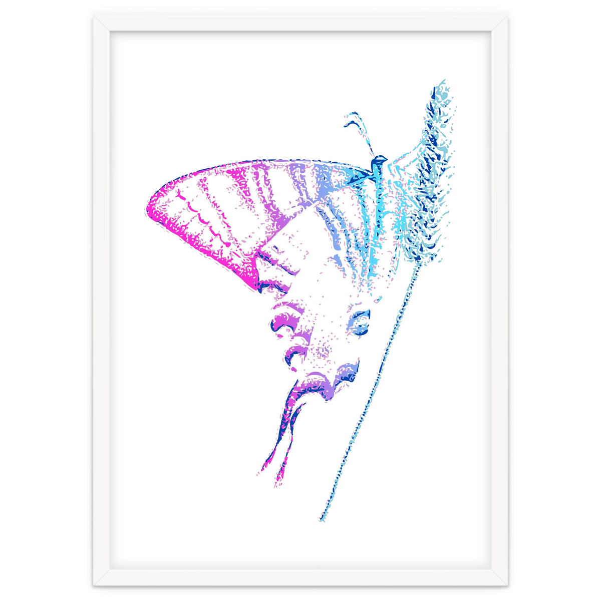 Swallowtail On Grass in Pinquoise