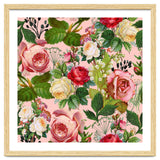 Vintage Botanical, Blush Floral Rose Illustration, Nature Plants Bohemian Painting, Royal Garden thumbnail