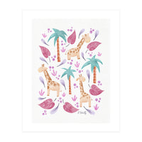 Jungle Giraffes | Pink (Print Only)