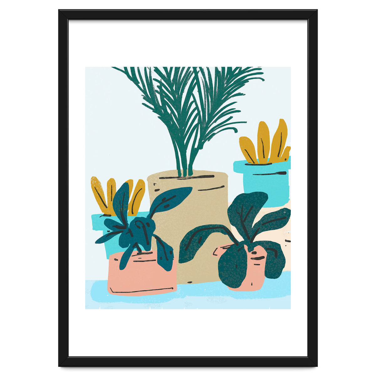 Little House Plants | Pastel Botanical Nature Plant Pots | Bohemian Cute Chic Palm Modern