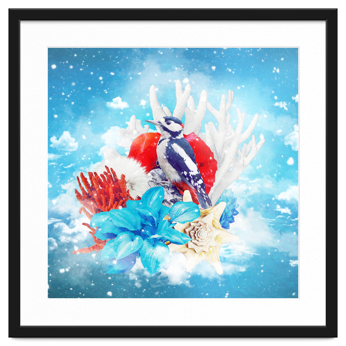 Floral Woodpecker In Winter