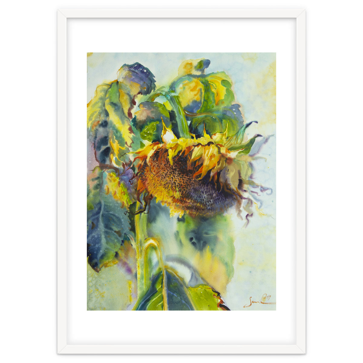 Sunflower Art. Sunny day sunflowers Art