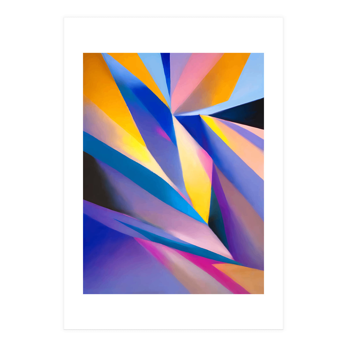 Painted Thoughts, Abstract Geometric Painting, Eclectic Maximalist Bohemian Shapes (Print Only)