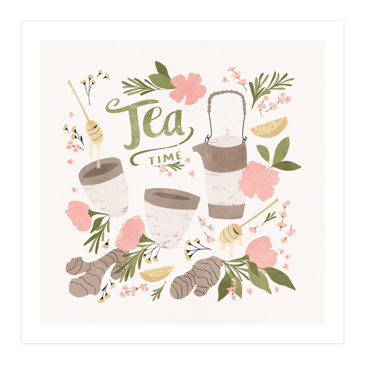 Ginger Lavender Tea Art (Print Only)