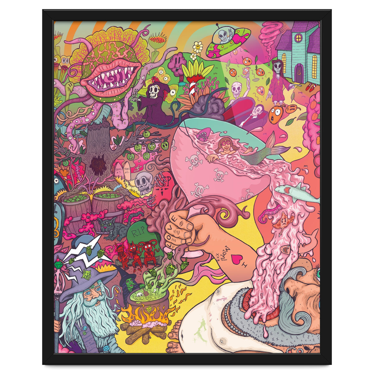 Abbeydale Brewery Collab Series Full Illustration - Yeastie Boys UK, Northern Monk, Origins Fyne Ales, Haand, Brew York and Black Jack Brewery.