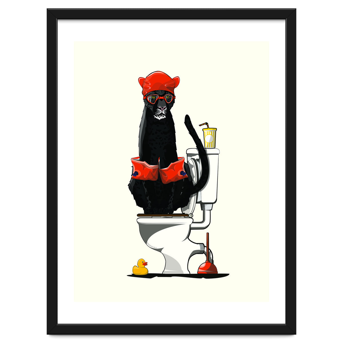 Black Panther on the Toilet, funny bathroom humour