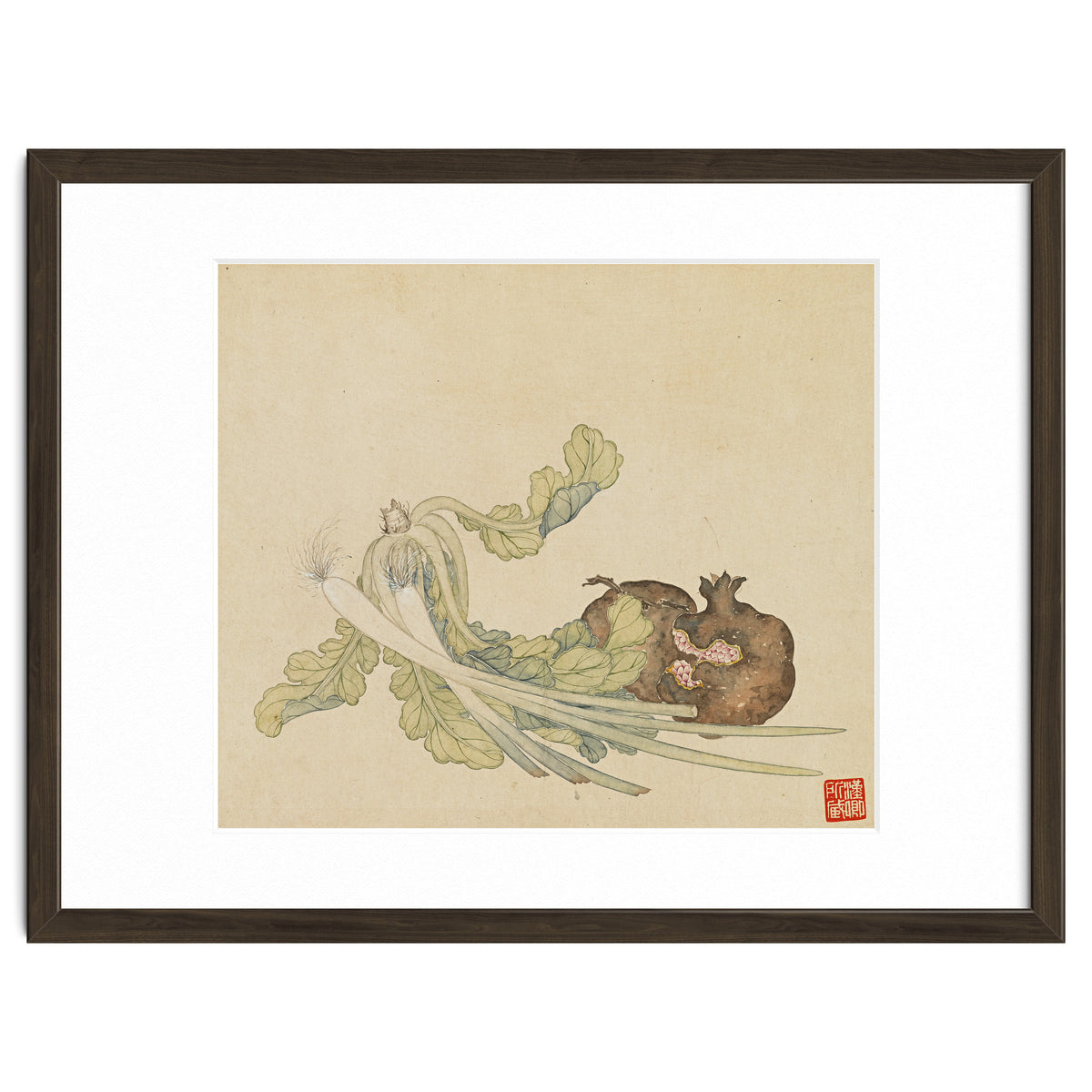 Wang Chengyu ~flowers, Vegetables, Pomegranates, Onions, Chinese Cabbage, Vegetables