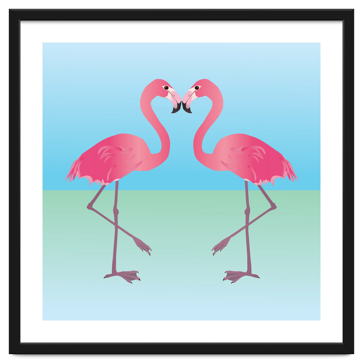 Two Pink flamingo's
