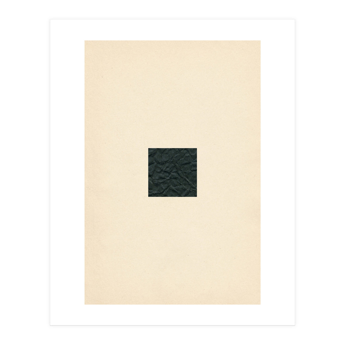Minimal black square on beige (Print Only)
