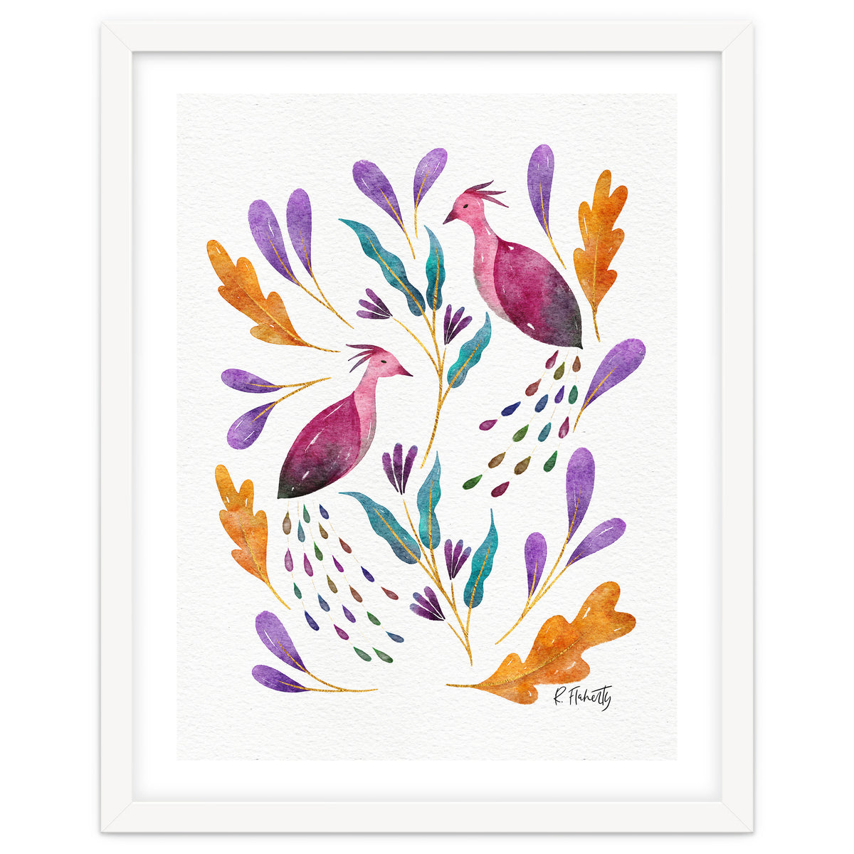 Folk Art Peacocks | Pink