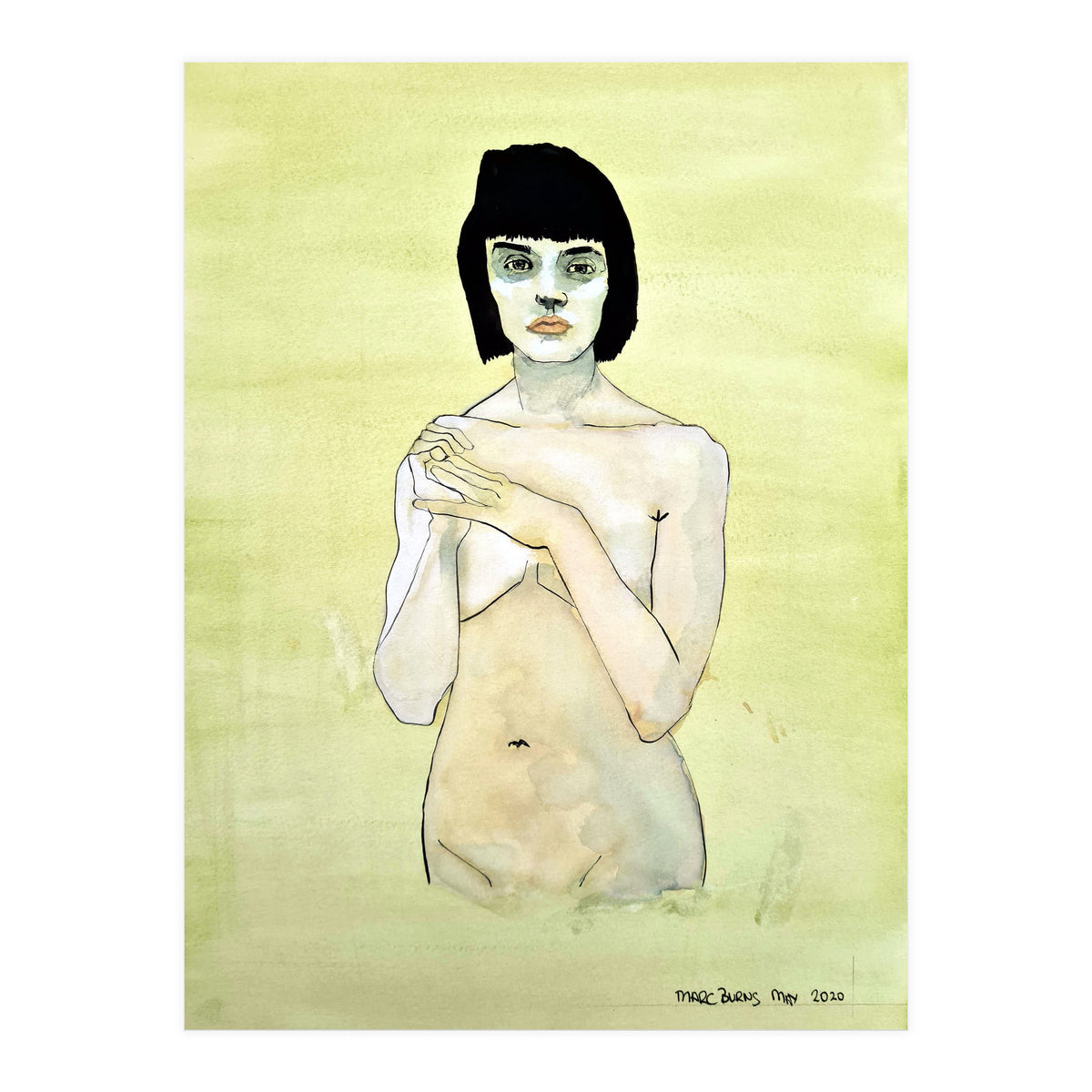 Untitled #75 Nude on a yellow-green ground (Print Only)