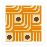 70s Curve Lines Orange Brown  (Print Only) thumbnail