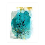 Abstract watercolour turquoise and gold (Print Only) thumbnail