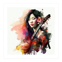 Watercolor Musician Woman #1 (Print Only)