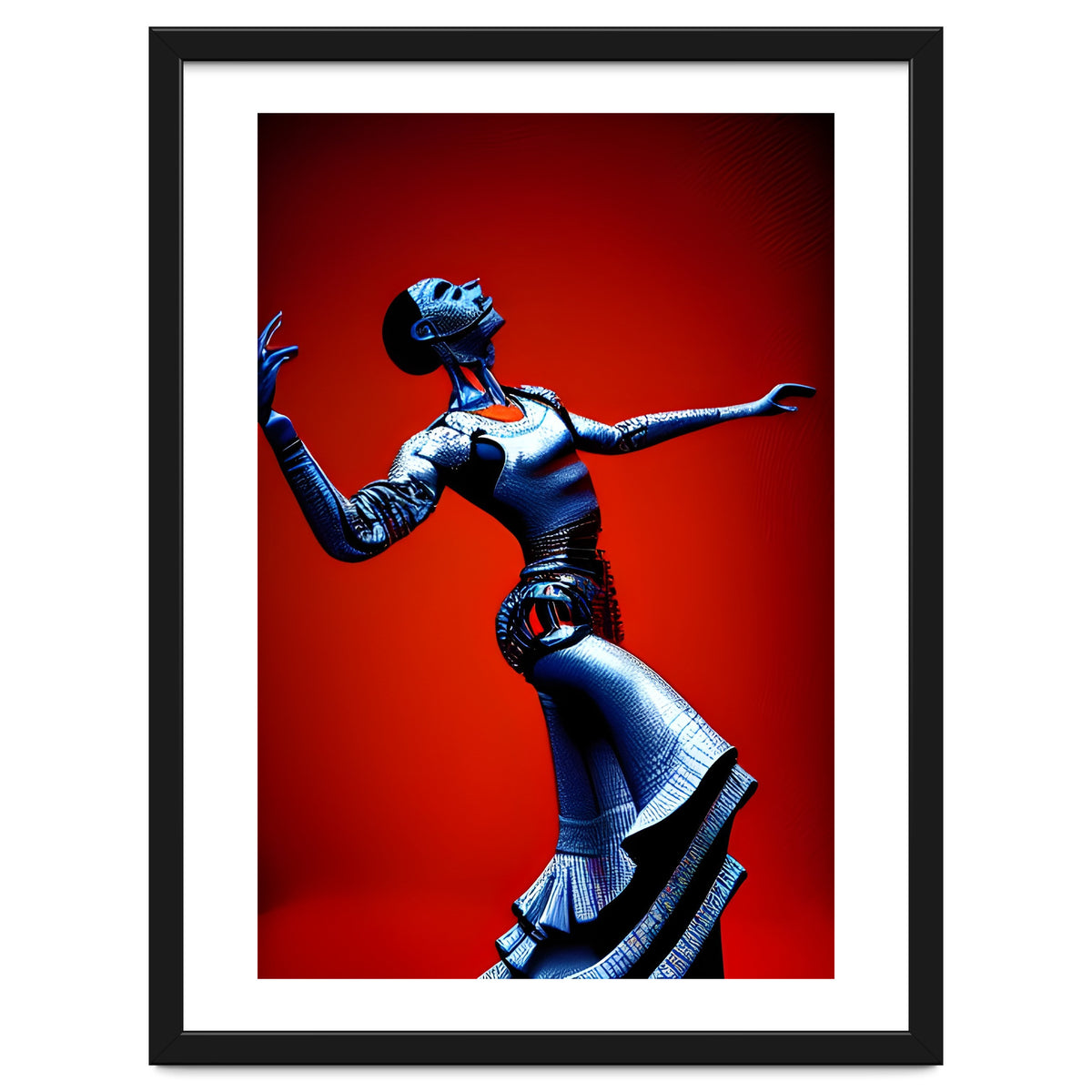 Robot Cyborg passionately dancing Flamenco