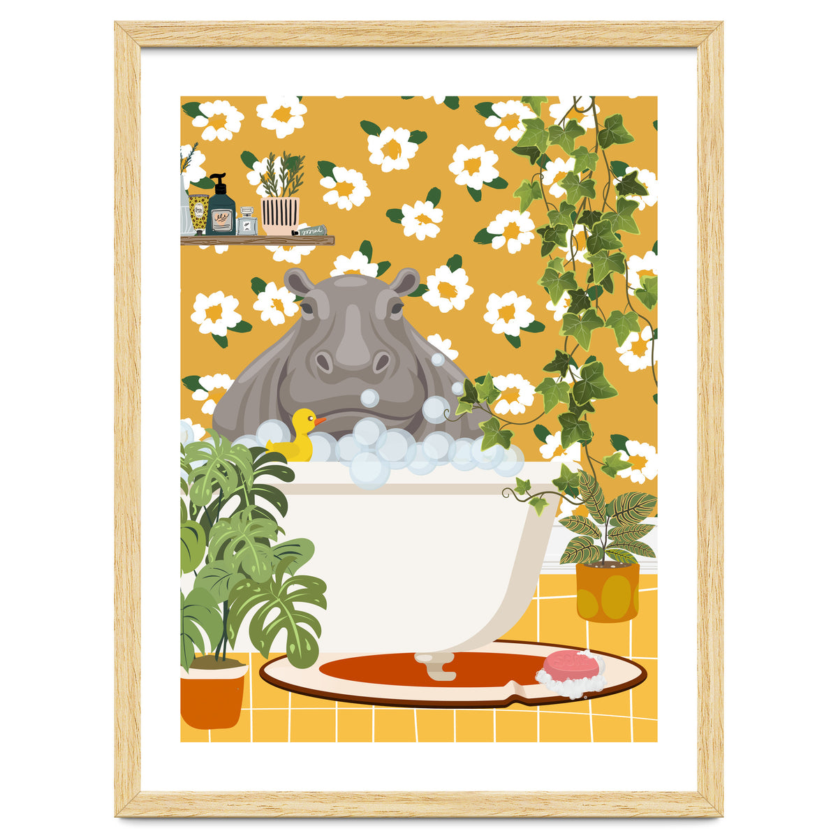 Hippo Taking a Bubble Bath