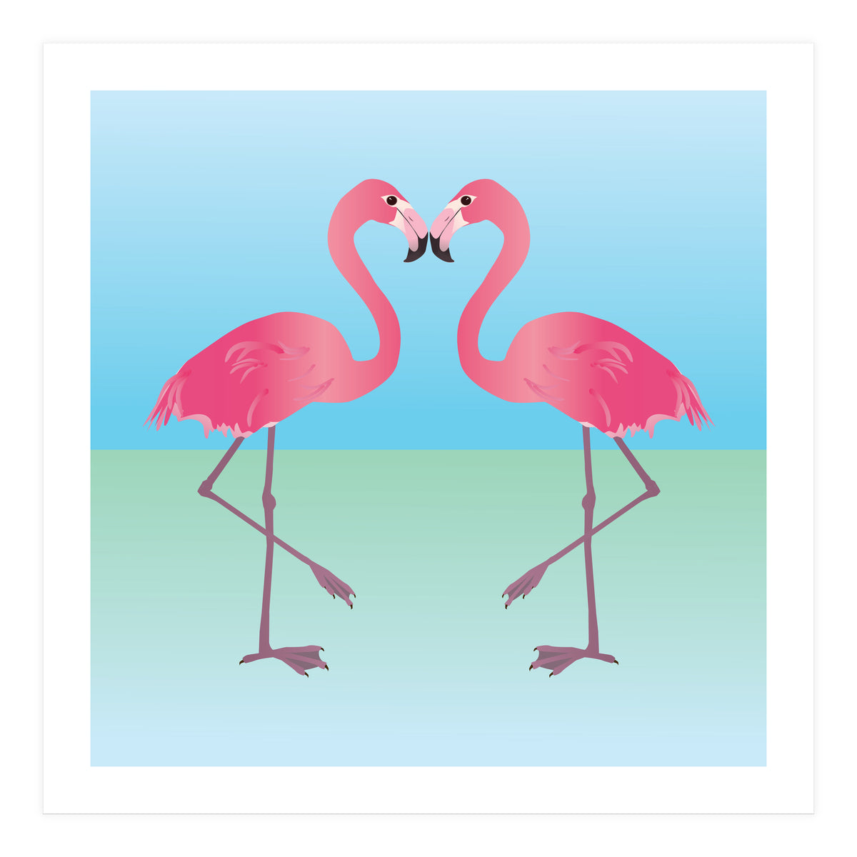 Two Pink flamingo's (Print Only)