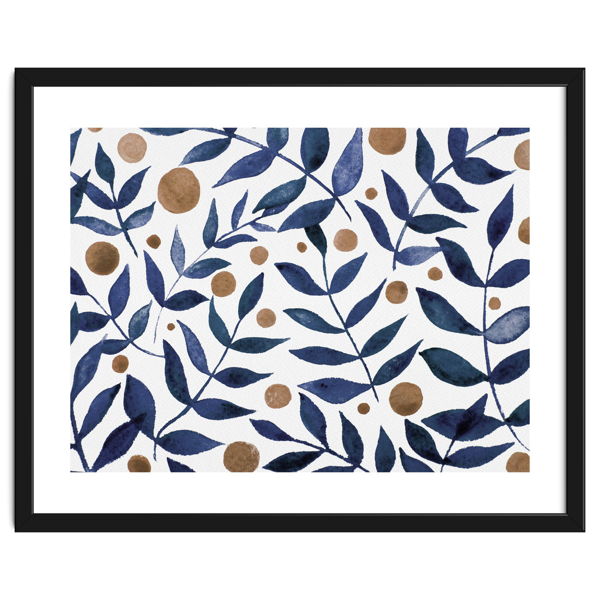 Watercolor Indigo Branches