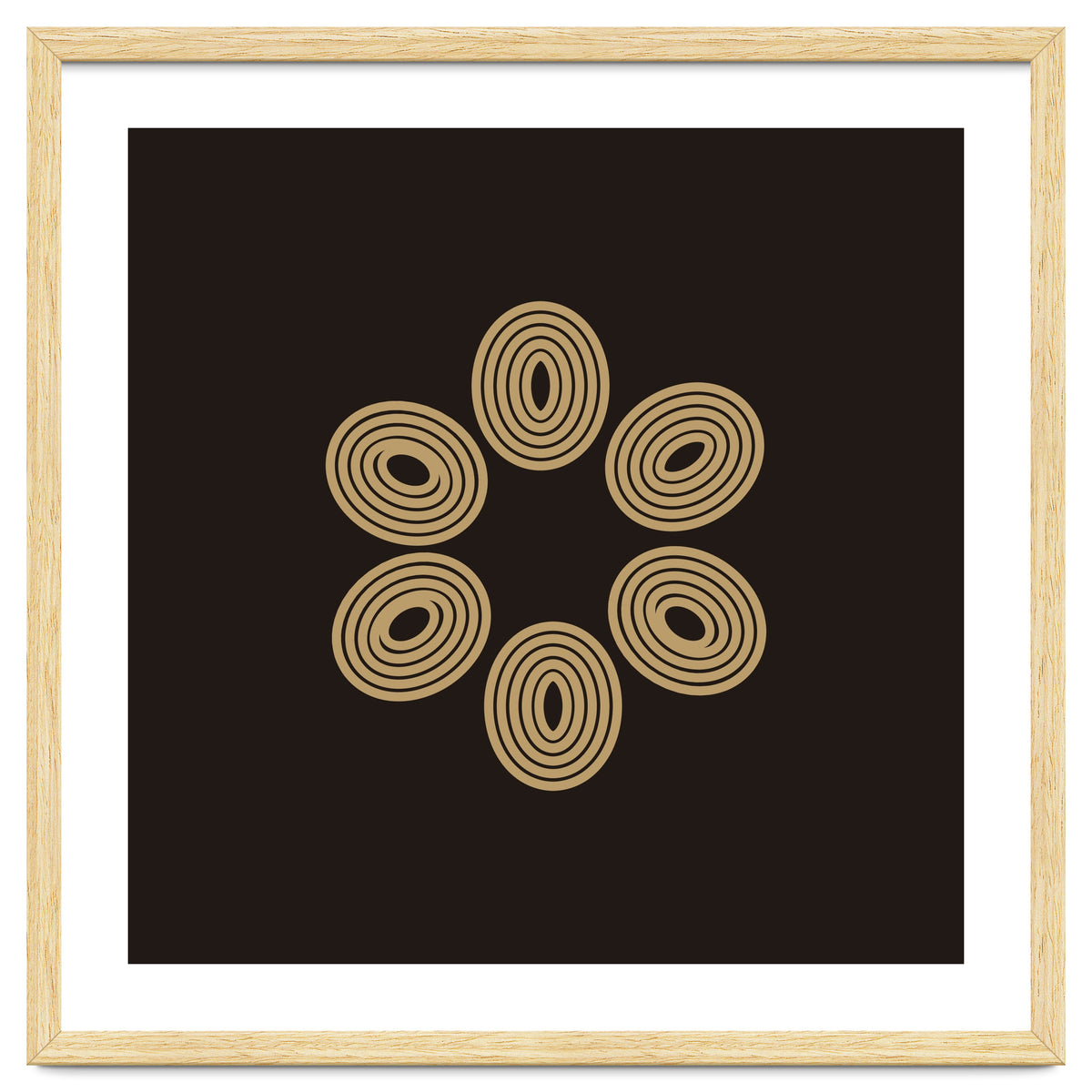 Golden floral lines | abstract minimal