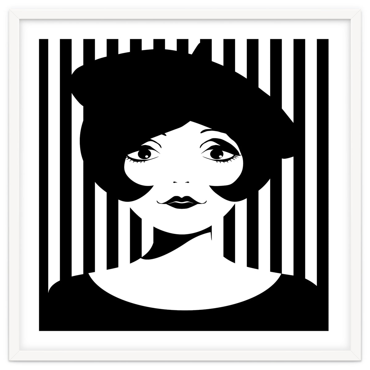 Retro 1960s Young Woman black and white