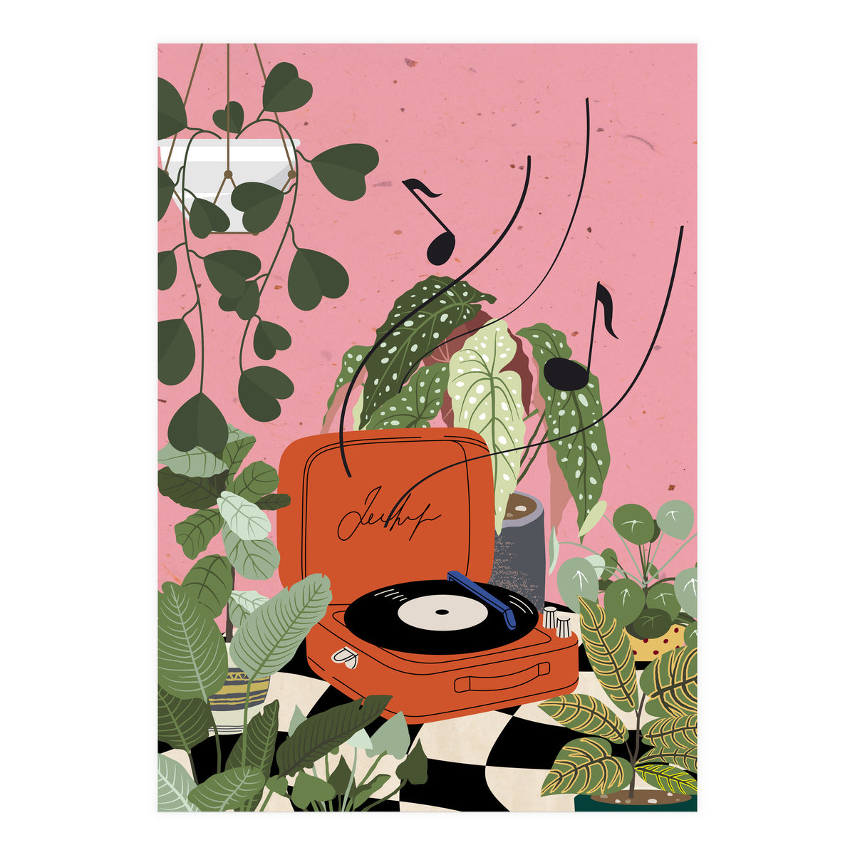 Vinyl Record Player in My Garden (Print Only)