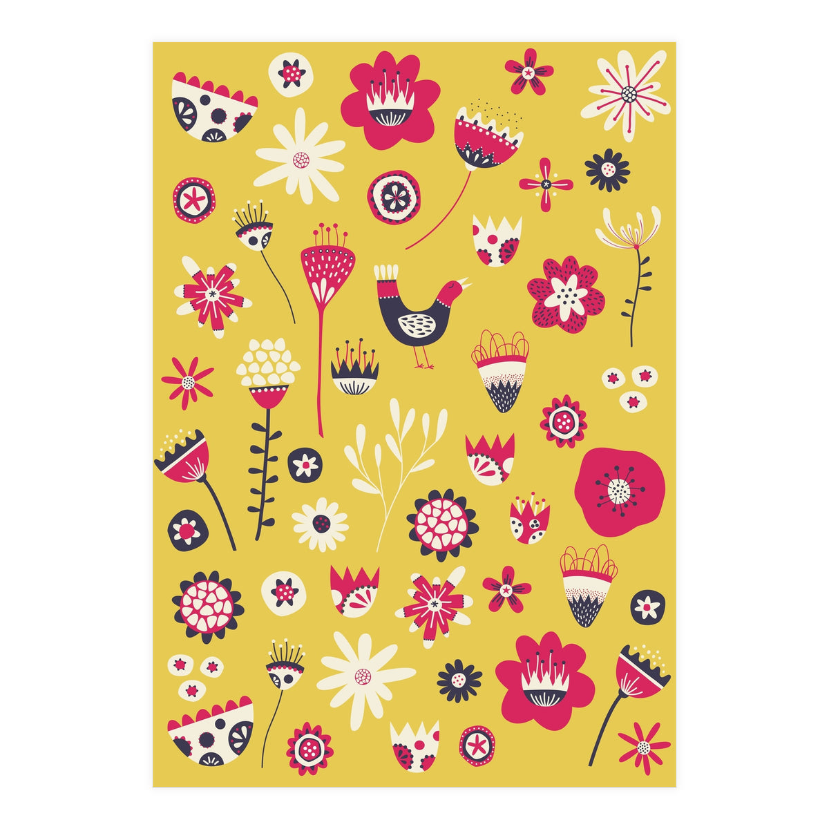 Spring Folk Floral Yellow (Print Only)