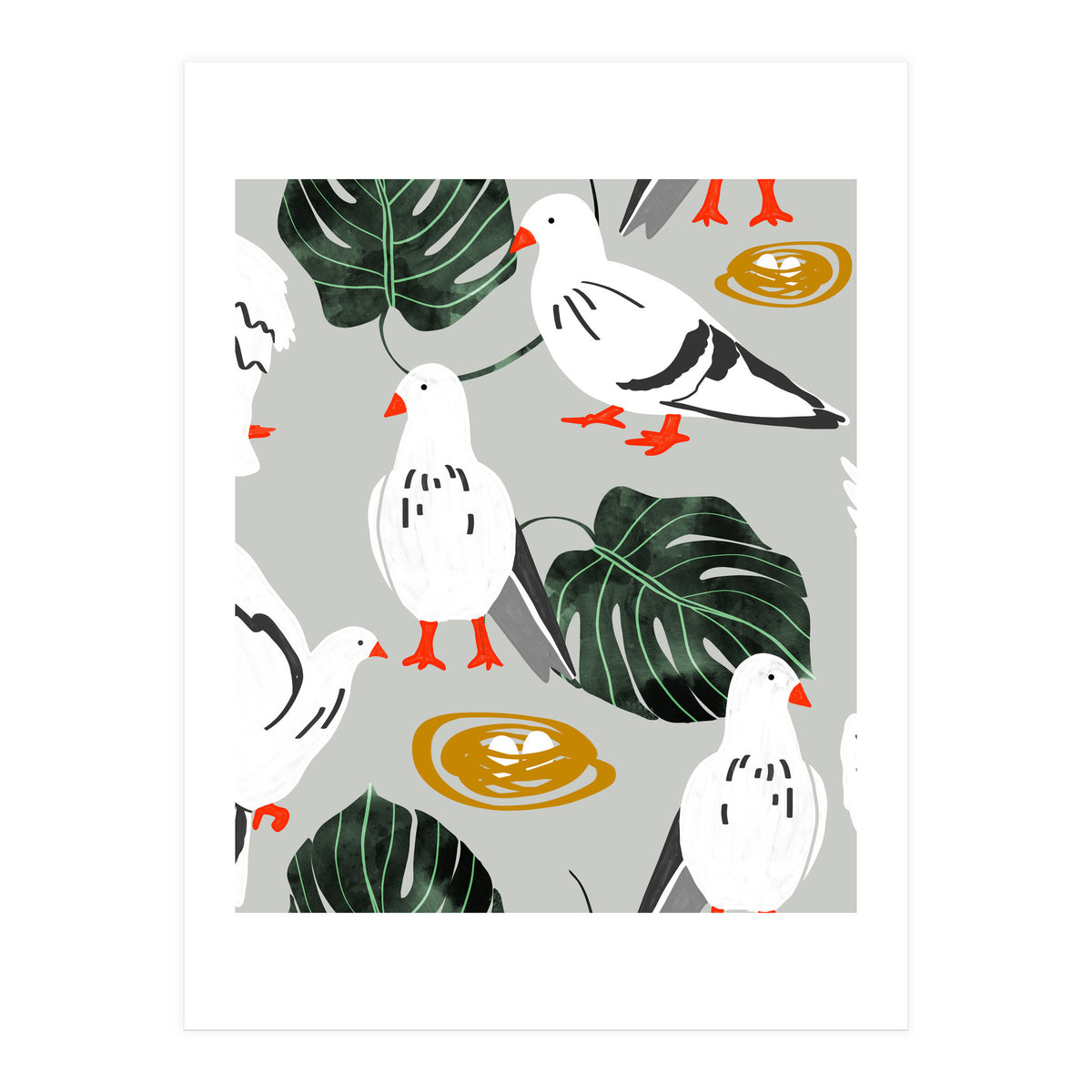 White Pigeons (Print Only)