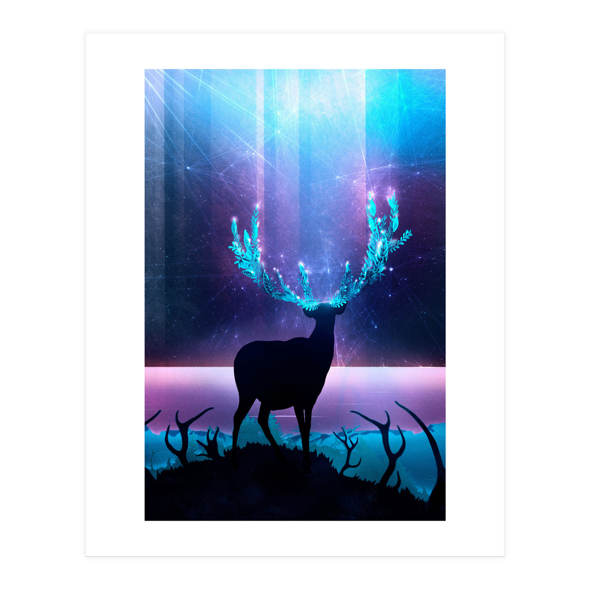 Greenery Deer - Sterling Magenta (Print Only)