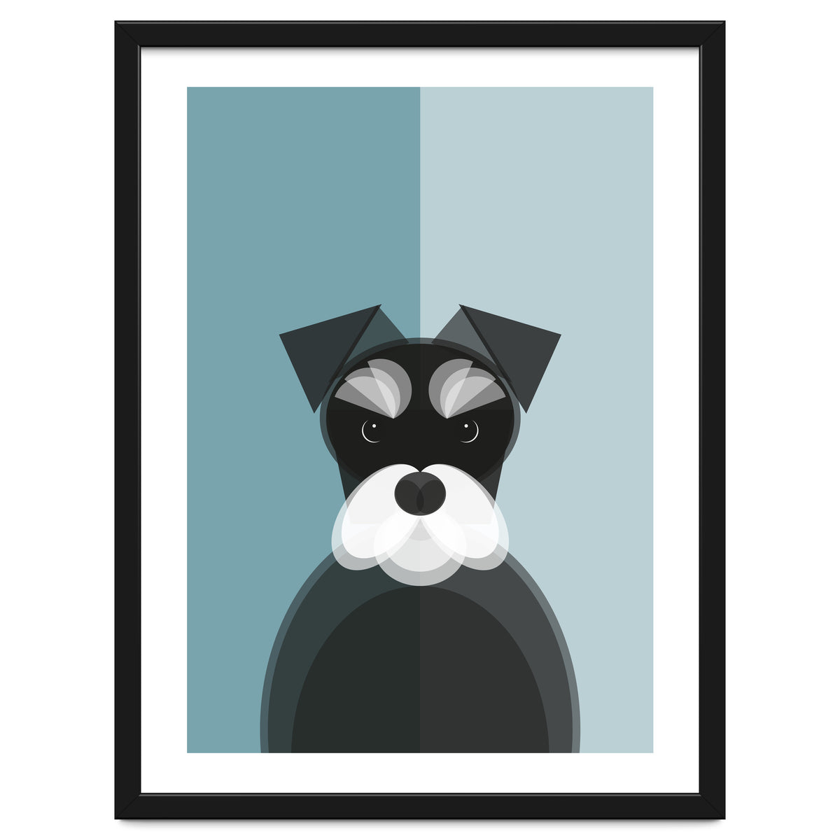 Mid Century Geometric Miniature Schnauzer Dog