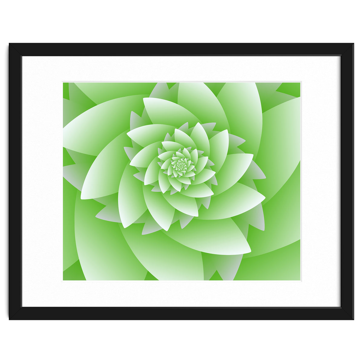 Abstract Green Floral Optical Illusions Art