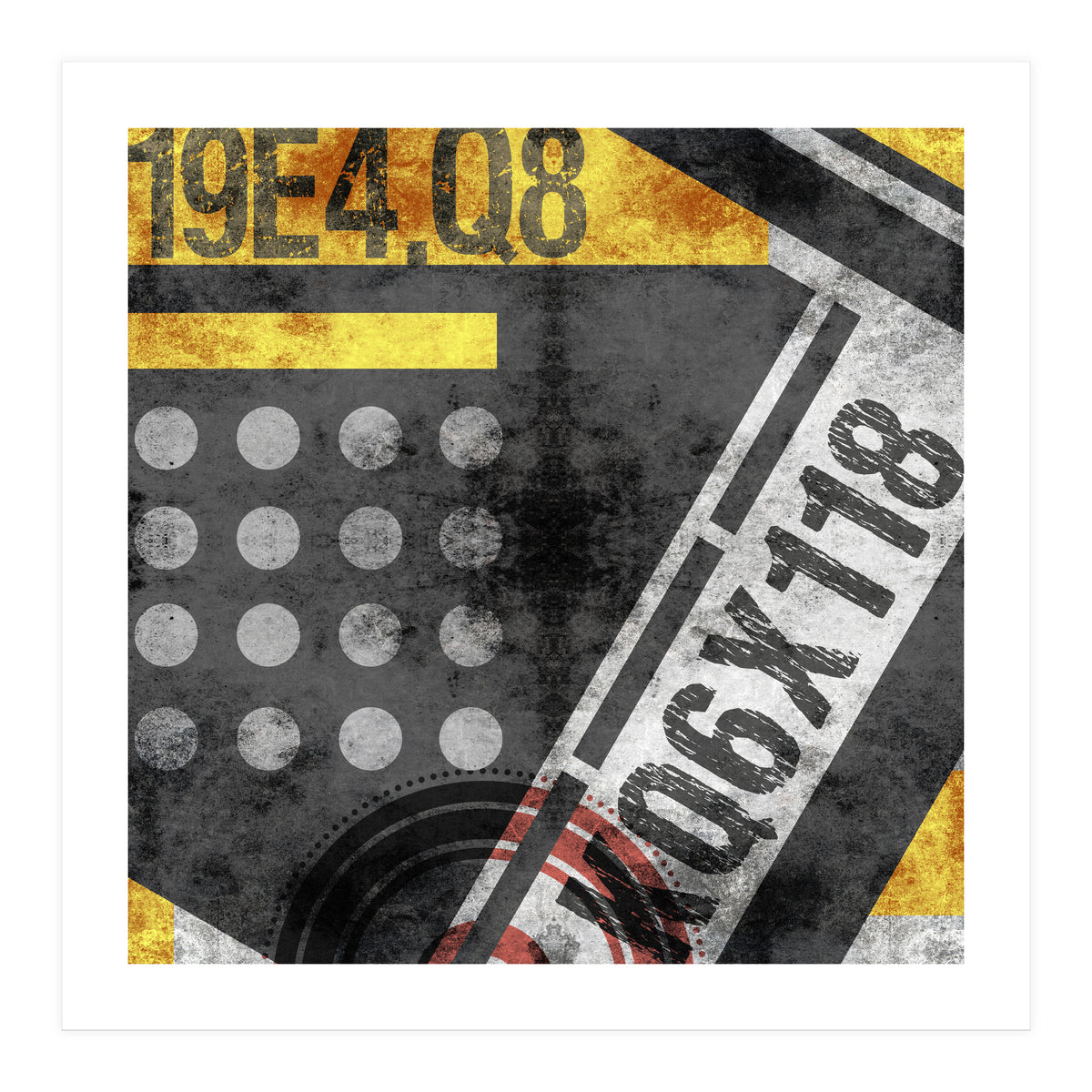 Abstract Industrial Black And Yellow (Print Only)