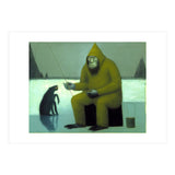 Yeti Ice Fishing With His Dog (Print Only) thumbnail