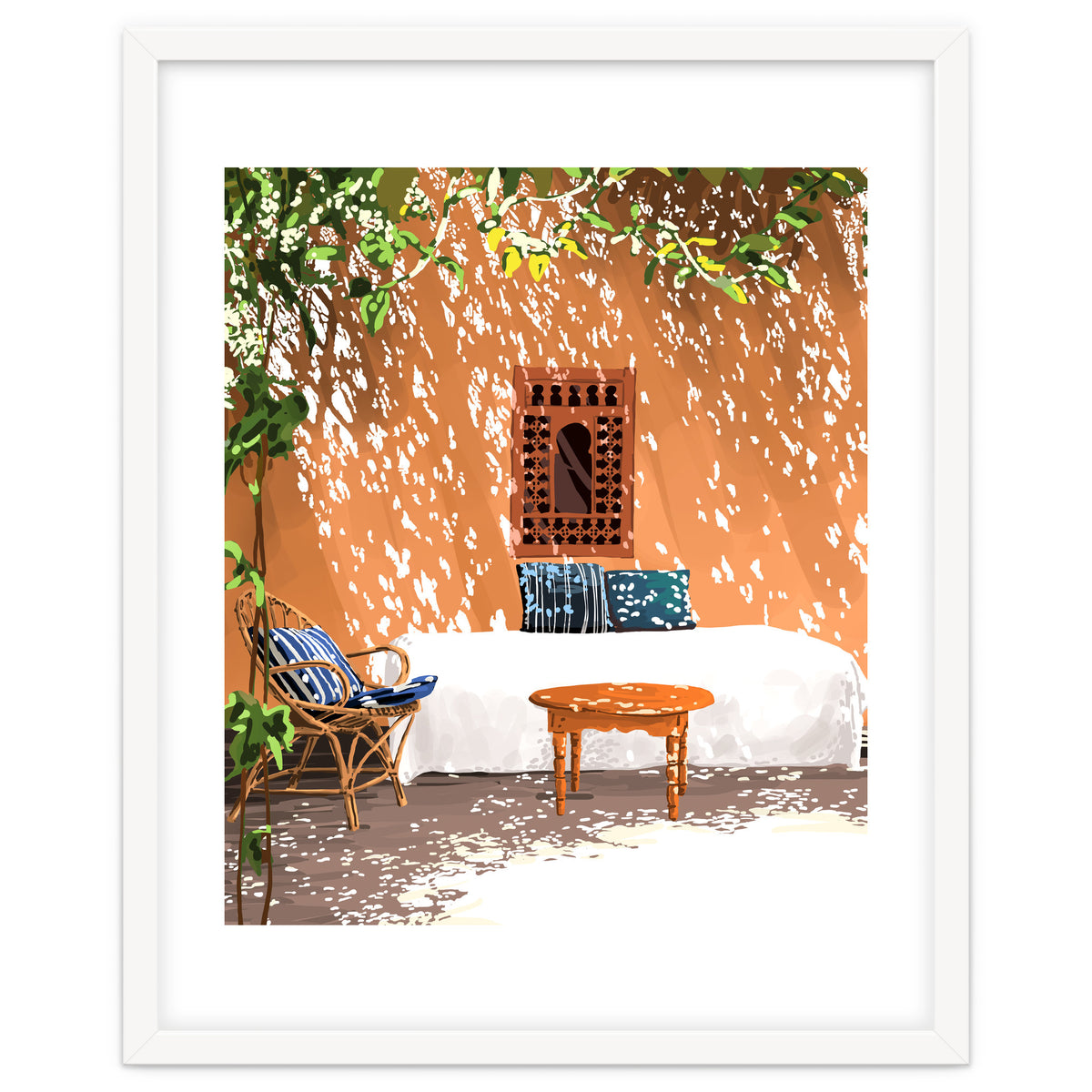 A Relaxed Afternoon | Tropical Summer Architecture | Buildings India Travel Bohemian Décor Painting