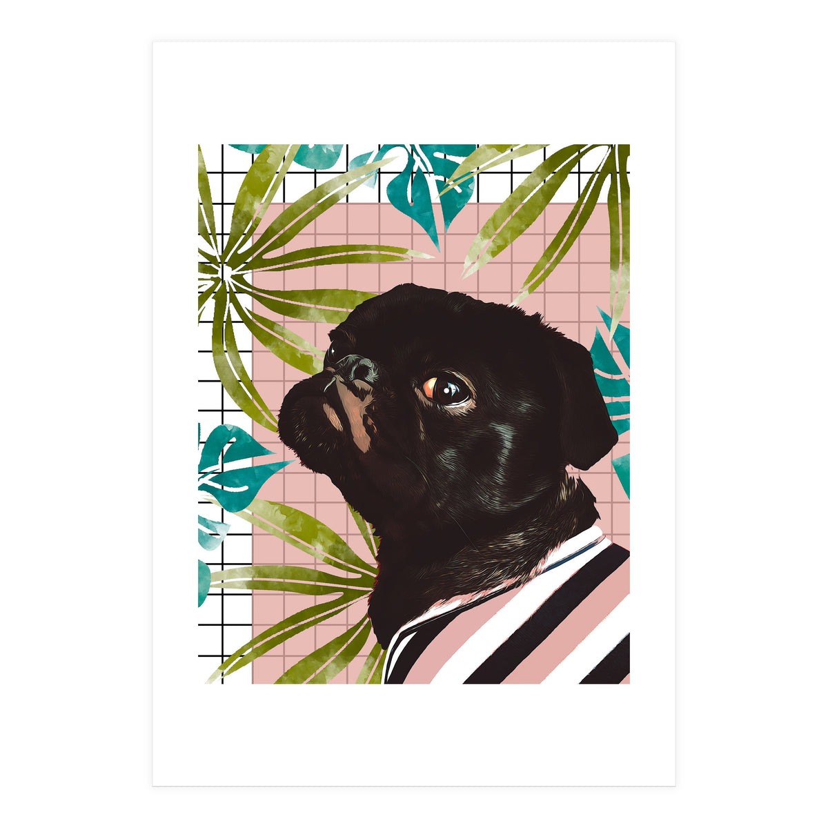 Pug On An Island (Print Only)