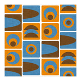 70s Cube Geo Orange Blue  (Print Only) thumbnail