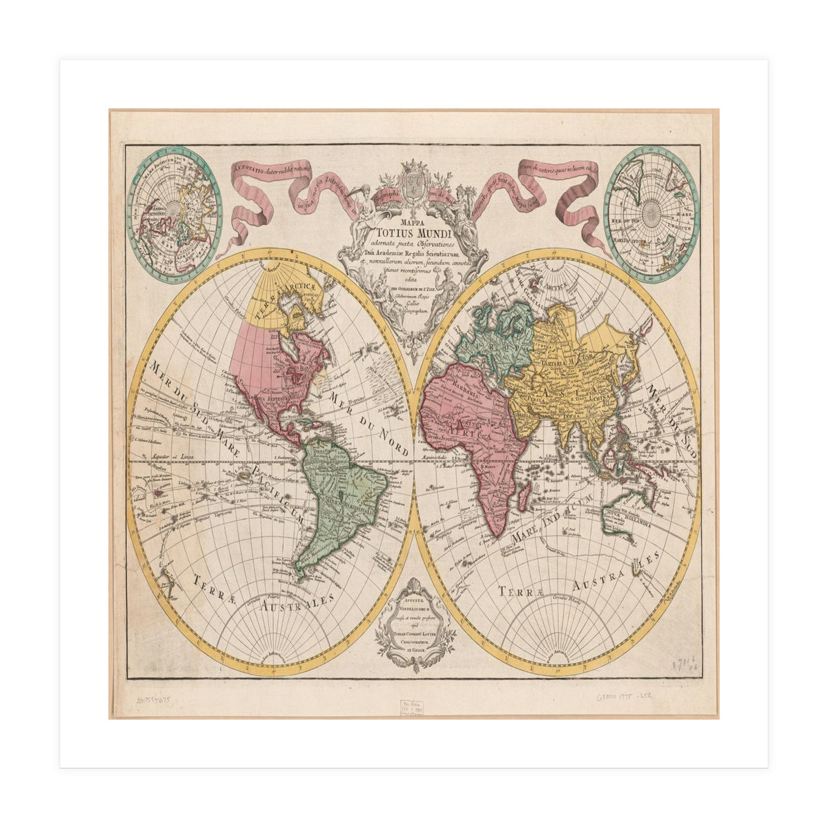 Old world mapa mundi (Print Only)